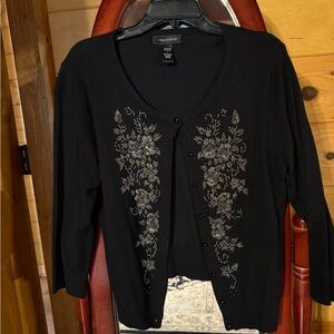 Cable & Gauge Black Beaded Women's Cardigan